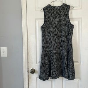 Antonio melani salt and pepper black grey high neck chevron sleeveless dress 10